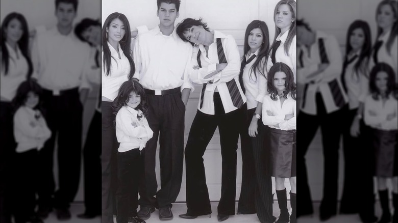 Throwback picture of Kris Jenner posing with her children.