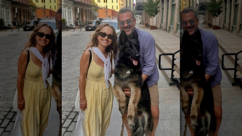 Giada De Laurentiis, Shane Farley, and dog Enzo