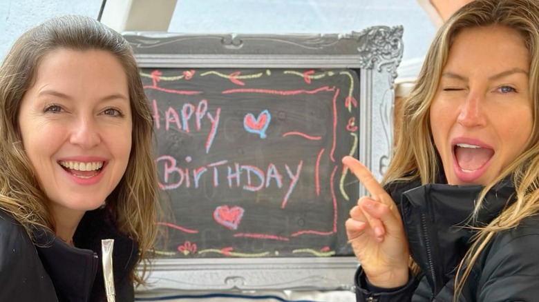 Patricia and Gisele Bundchen smile on their shared birthday