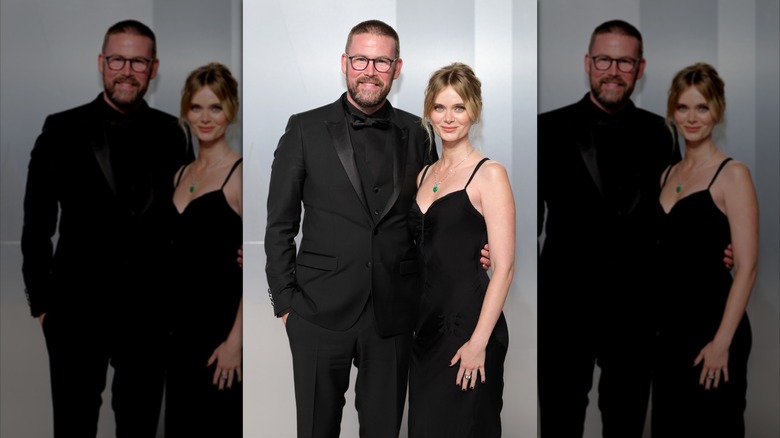 Zach Cregger and Sara Paxton in black together