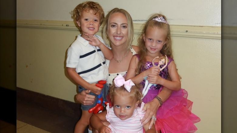 Brittany Mahomes with her children at daughter Sterling's dance recital
