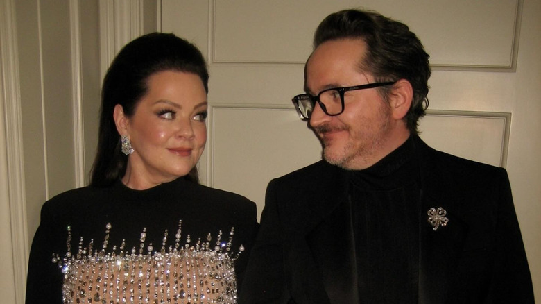 Melissa McCarthy and Ben Falcone before the 2026 Oscars