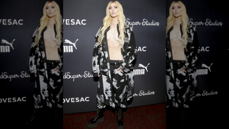 Taylor Momsen wearing a black jacket