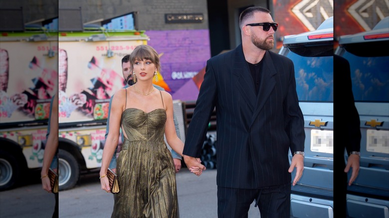 Taylor Swift and Travis Kelce are seen on May 16, 2026 in New York City.