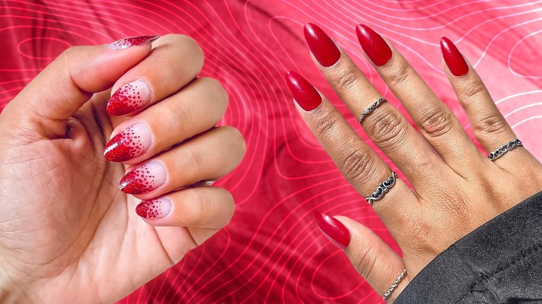 Composite red manicures