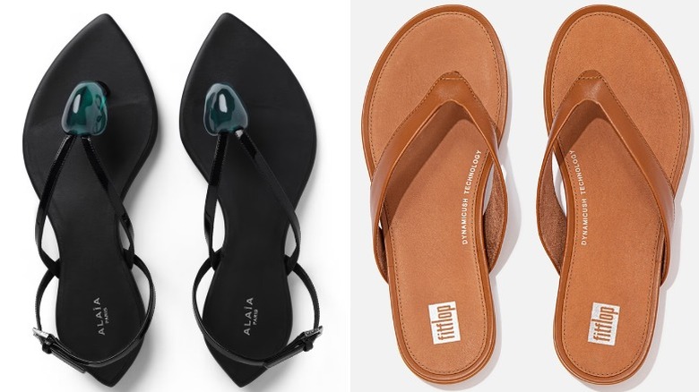 Flip flop style sandals from Alaia and Fitflop