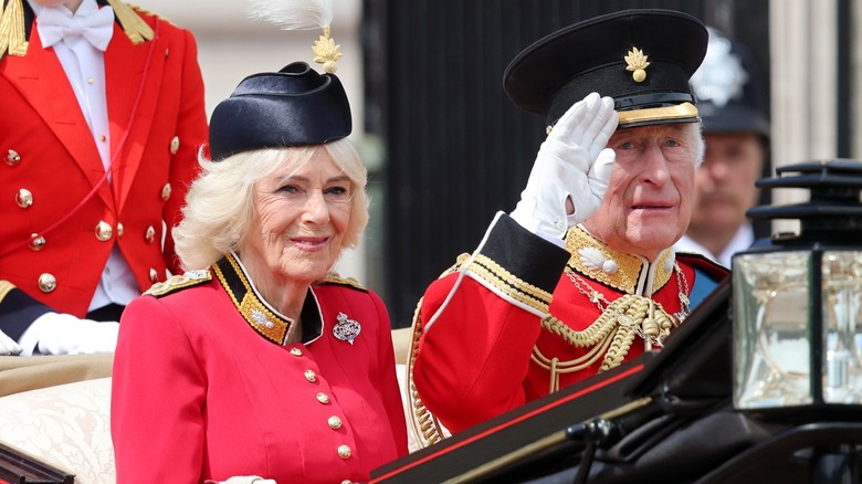 Queen Camilla and King Charles at Trooping the Colour 2026.