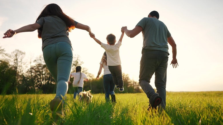A family outside