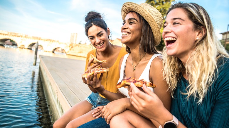 Three friends hanging out