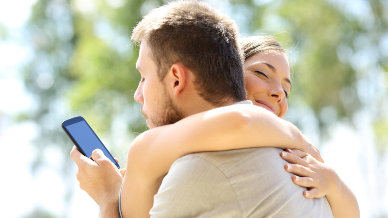 Man looking at his phone