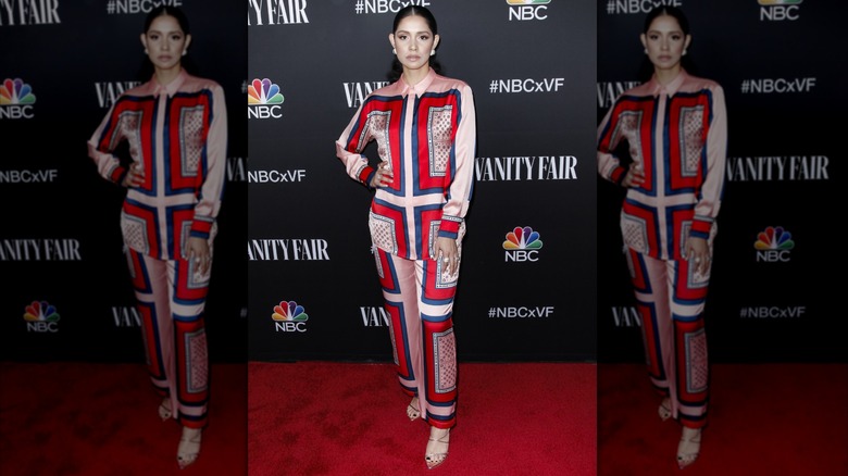 Miranda Rae Mayo at NBC and Vanity Fair's celebration of the season in Los Angeles in November 2019