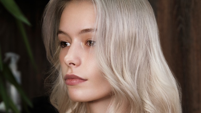 Woman with blended hair