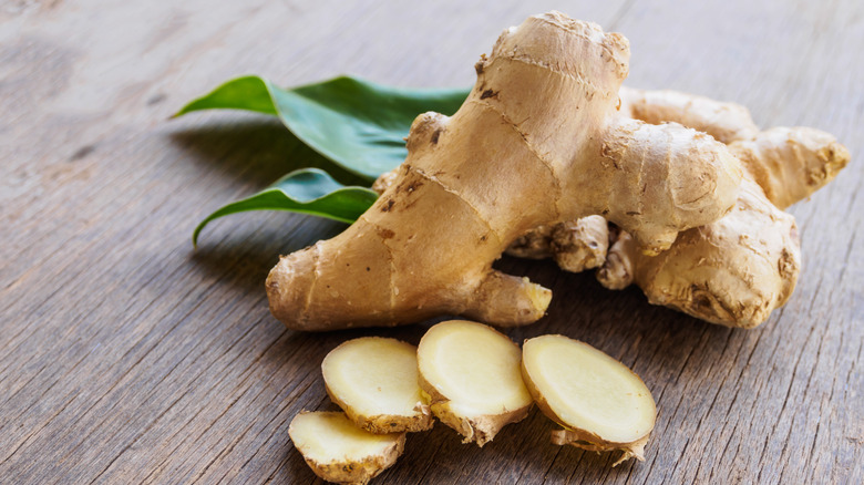 Ginger springs from a rhizome, which is bulb-like