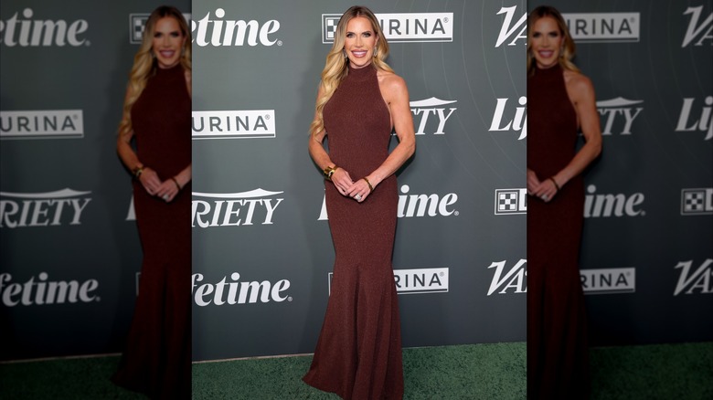 Jennifer Pedranti in a brown dress