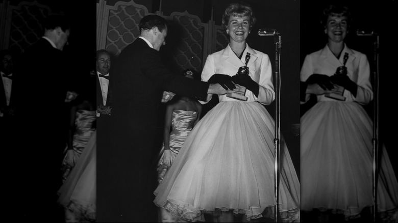 Doris Day wins World Favorite Film award at the 15th annual Golden Globes in Hollywood in 1958