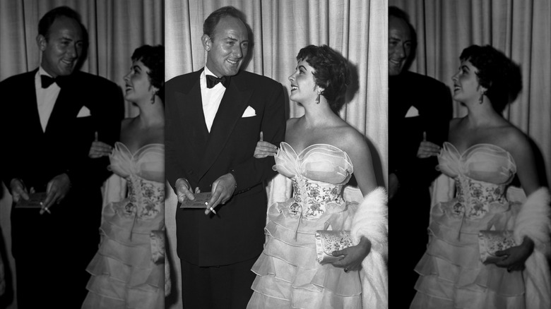 Elizabeth Taylor and husband Michael Wilding at the 25th annual Academy Awards in Hollywood in March 1953