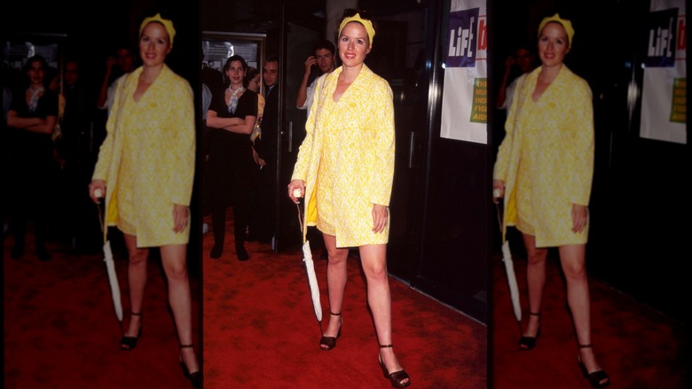 Molly Ringwald stands at the premiere of "Trainspotting" July 15, 1996 in New York City