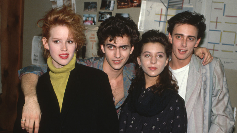Molly Ringwald and friends in November 1985