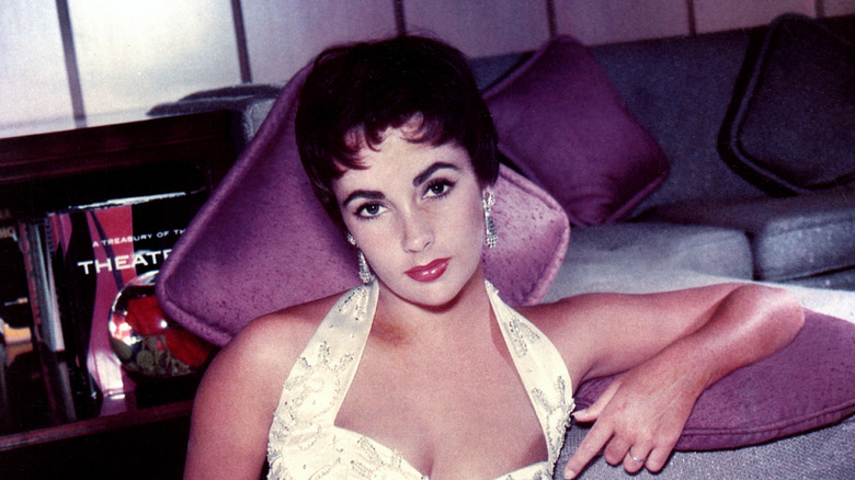Elizabeth Taylor in a white dress