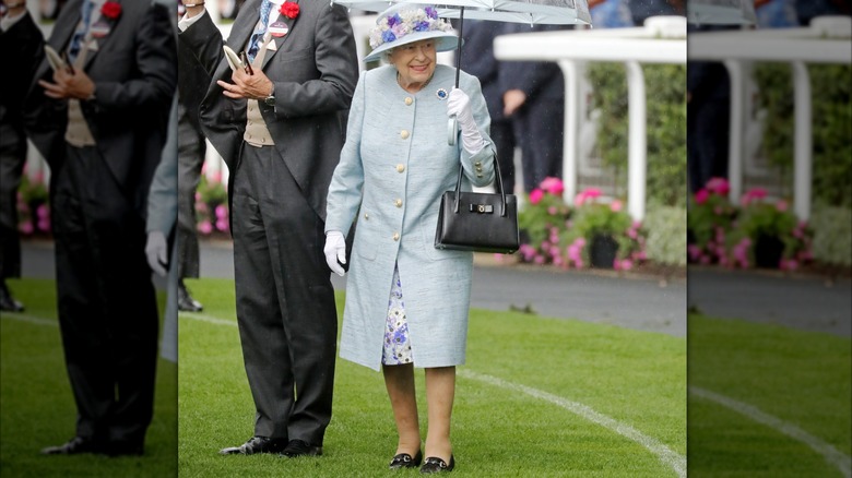 Queen Elizabeth II photographed at an event during the Royal Ascot (2019)