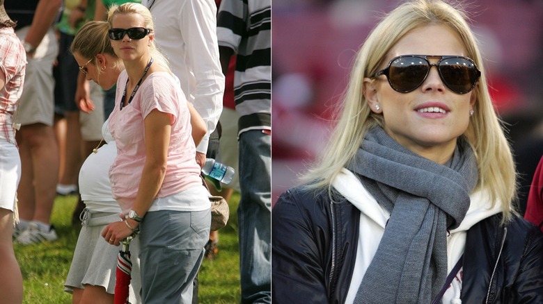 Elin Nordegren wearing sunglasses in 2007 and 2009