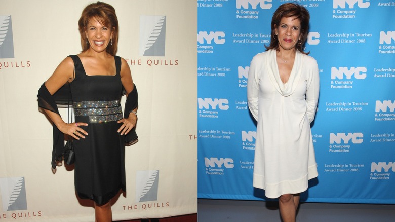 Hoda Kotb in 2007 and 2008 on red carpets.