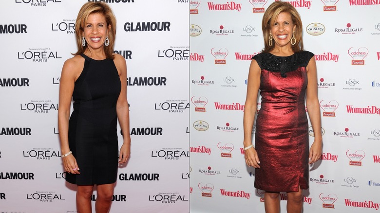Hoda Kotb in 2013 and 2014 on red carpets.