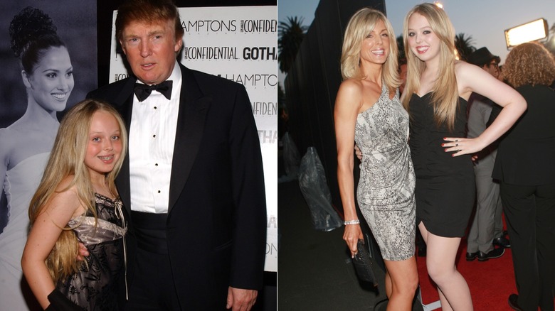 Young Tiffany Trump with Donald Trump and with Marla Maples