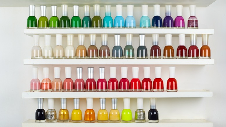 nail polish bottles lined up