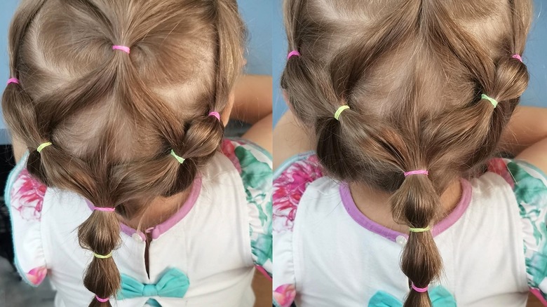 girl with bubble braids