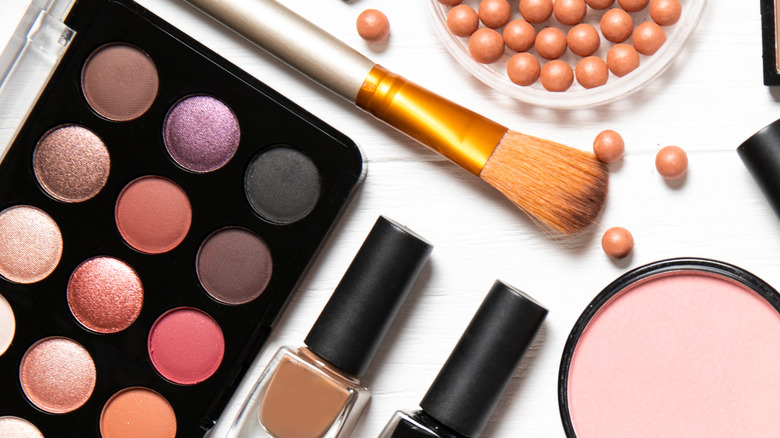assorted makeup products