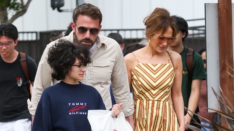 Emme walks with Ben Affleck and Jennifer Lopez