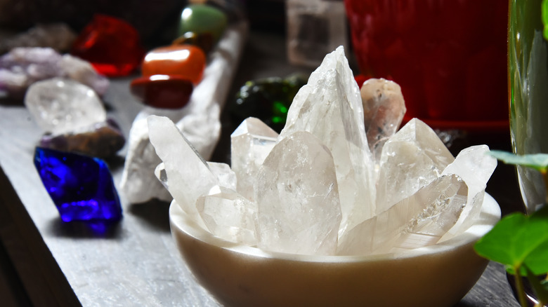 Clear quartz crystals