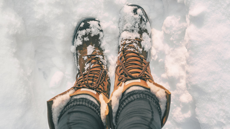 Boots in snow