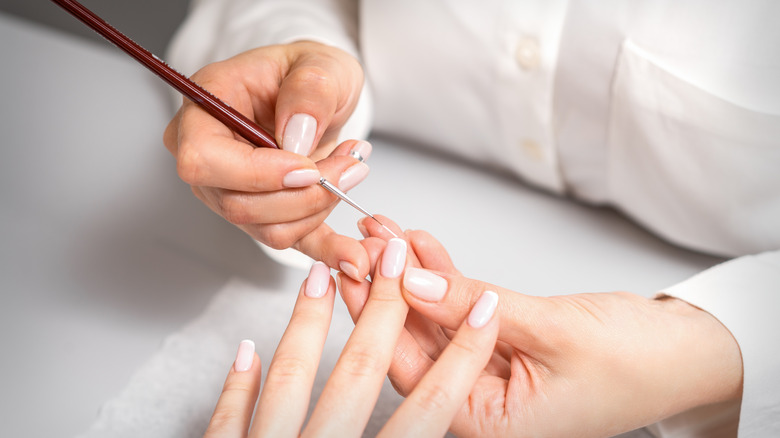 person doing nails