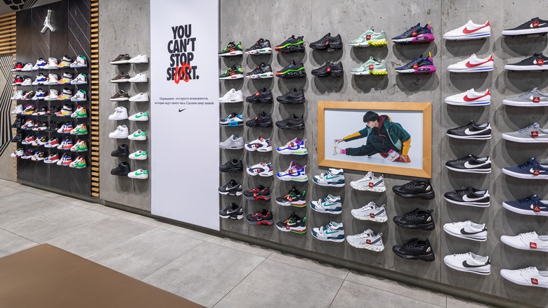 sneaker display in store