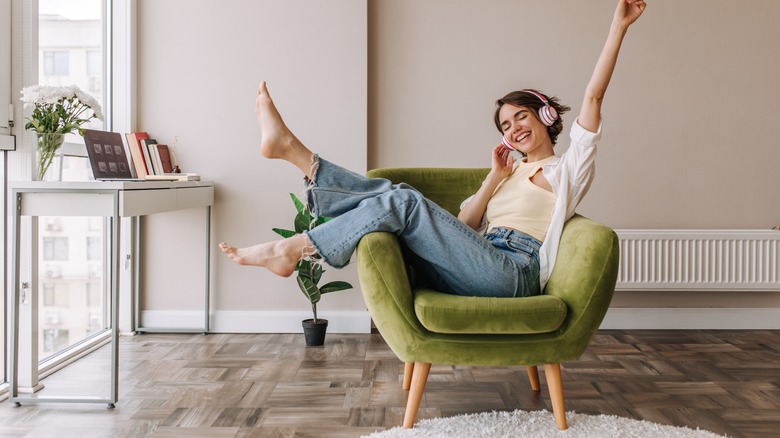 Woman on a chair