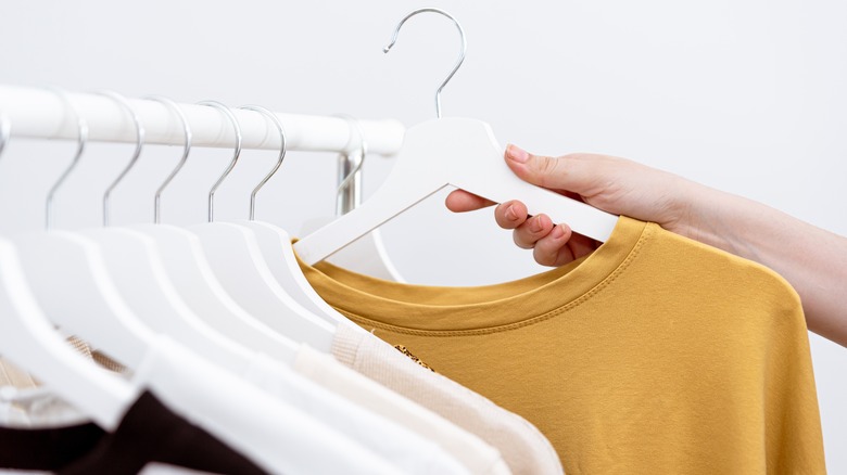 clothes on a clothing rack 