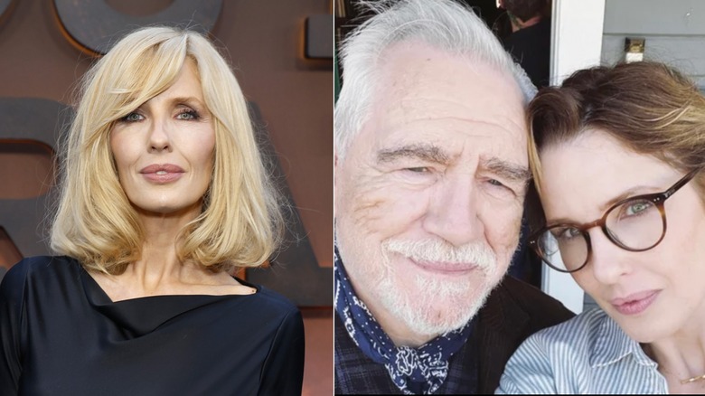 Left: Kelly Reilly in May 2026. Right: Kelly Reilly with Brian Cox in April 2023