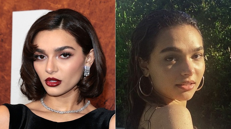 L: Paulina Chávez attends Paramount+'s "Landman" Season 2 Premiere ; R: Paulina Chavez poses for a photo in the pool