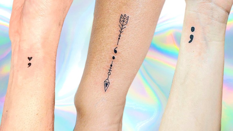 Heart Semicolon Temporary Tattoo / Heart Tattoo / Semicolon Tattoo - Etsy