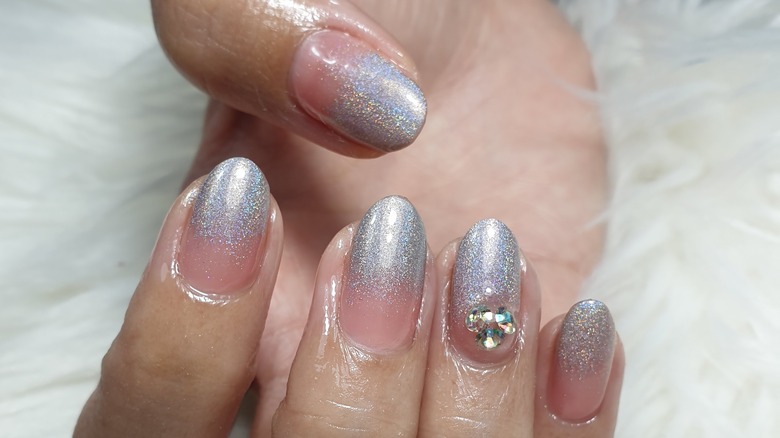 metallic ombre nails