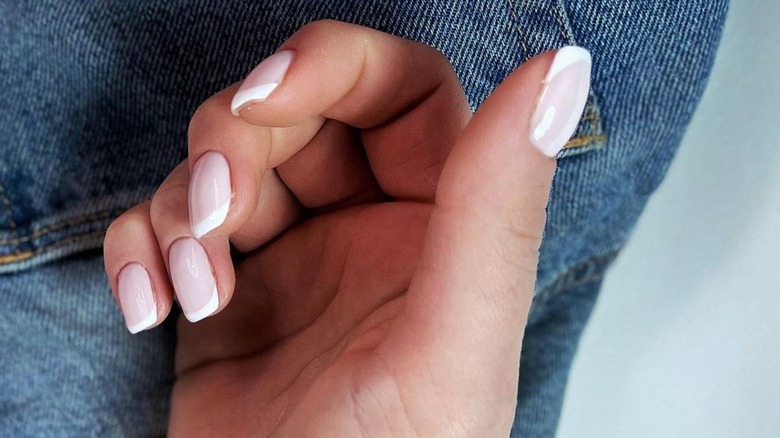 Basic milky French manicure 