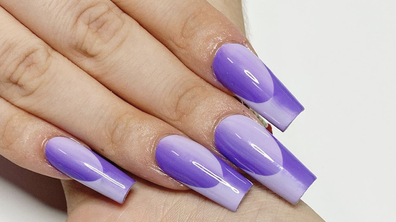 purple ombre french nails