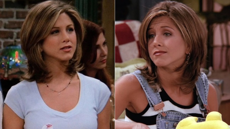 Jennifer Aniston in "Friends" sporting her iconic haircut in two different episodes