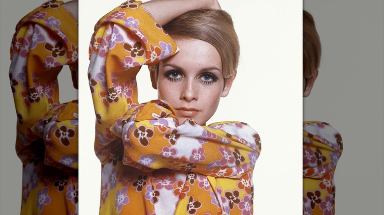 A portrait of model Twiggy looking at the camera