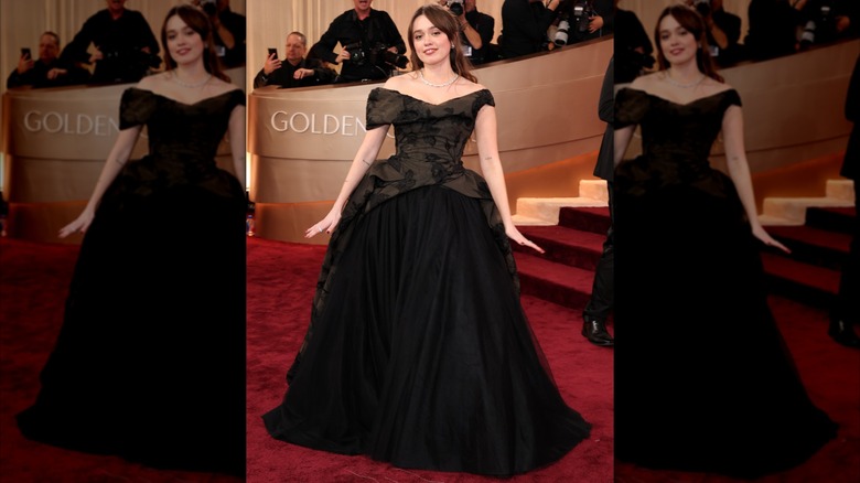 Aimee Lou Wood at the 2026 Golden Globes.