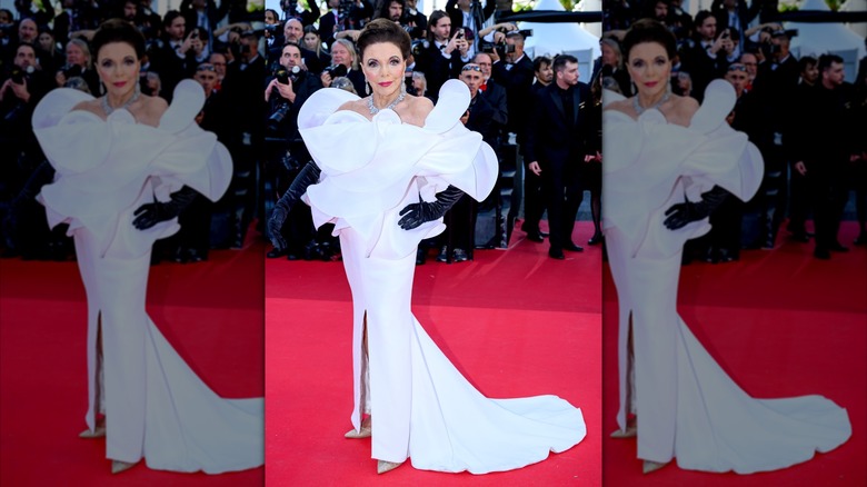 Joan Collins at the Cannes Film Festival.