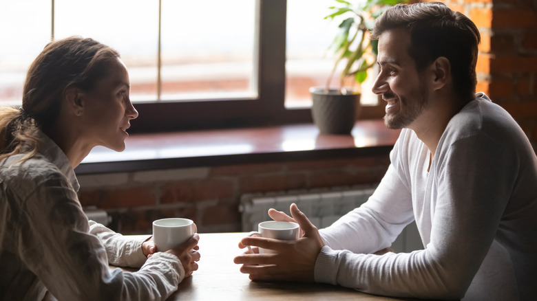 Couple enjoys coffee date