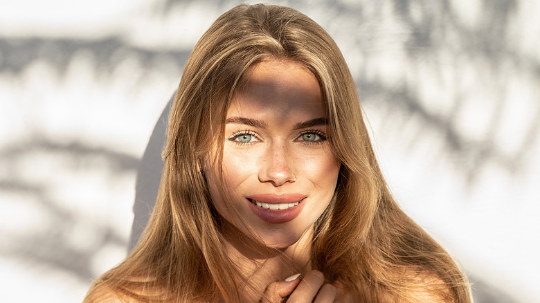 Model with natural makeup 